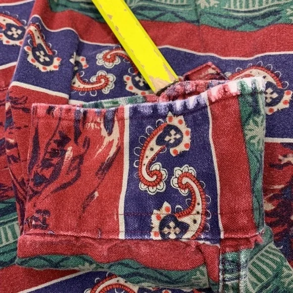 Men’s Pendleton Multicolor Paisley Outdoor Print Button Long Sleeve Shirt Size L - Picture 6 of 15